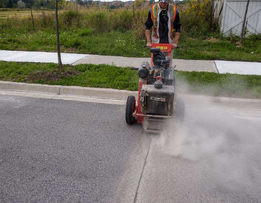 Asphalt Sweeping and Crack Routing Services in Vaughan